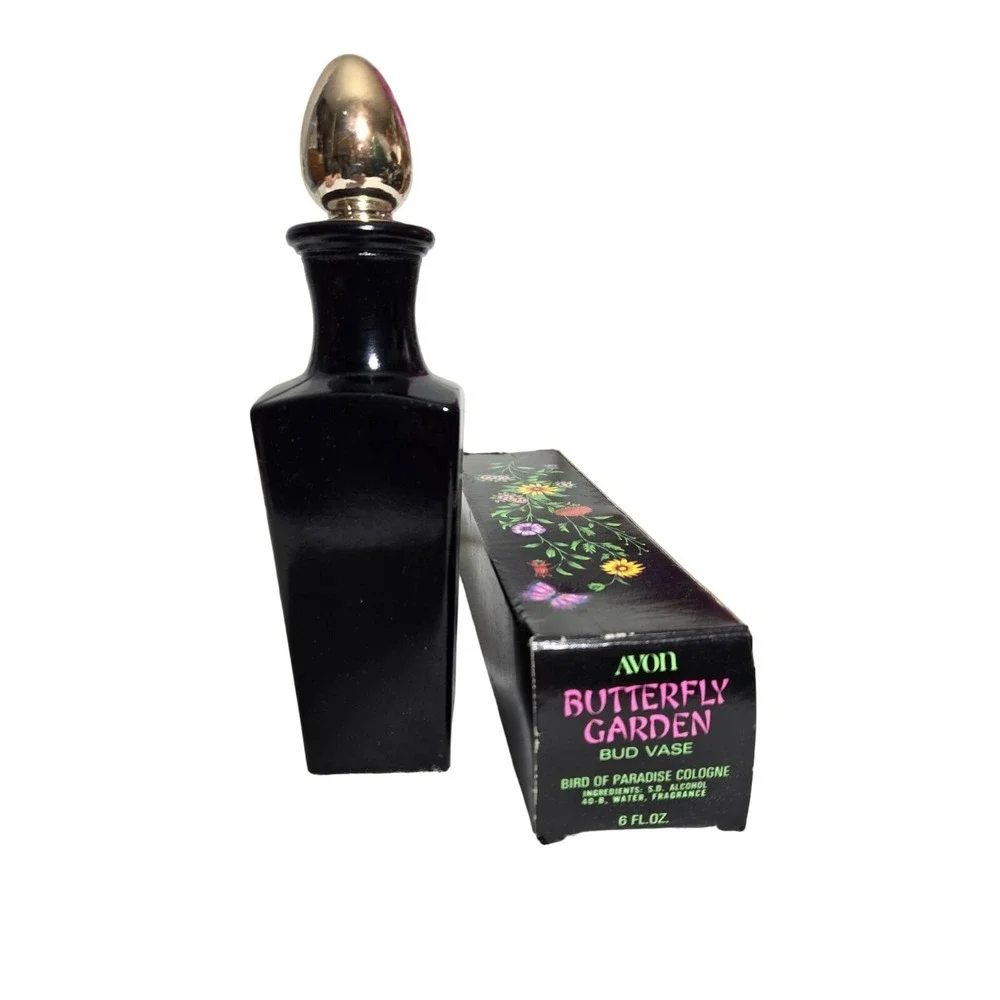 Avon Butterfly Garden Bird of‎ Paradise Cologne Bud Vase 6 fl oz with Box